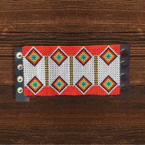 Colorful Beaded Native Style Cuff Bracelet